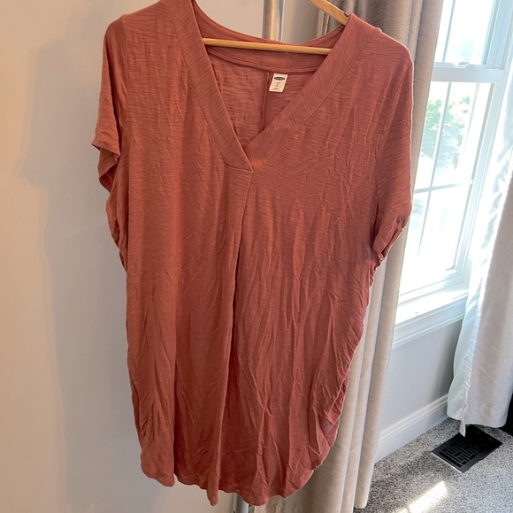Old Navy Tunic Style Tee XL Tall, EUC, slub knit, dusty rose - Picture 1 of 4